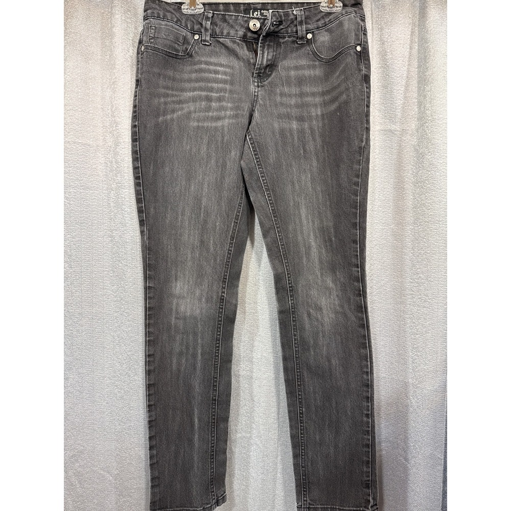 l.e.i. Ashley Lowrise Skinny Jeans‎ Junior 9 Regular Faded Black Denim Pants